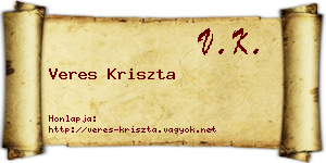 Veres Kriszta névjegykártya